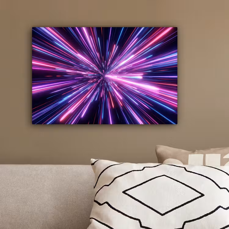 Lichtsnelheid - Ruimte - Roze - Paars canvas 2cm klein -sfeer3
