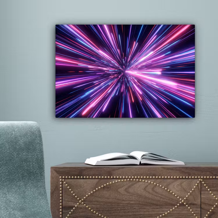 Lichtsnelheid - Ruimte - Roze - Paars canvas 2cm klein -sfeer4