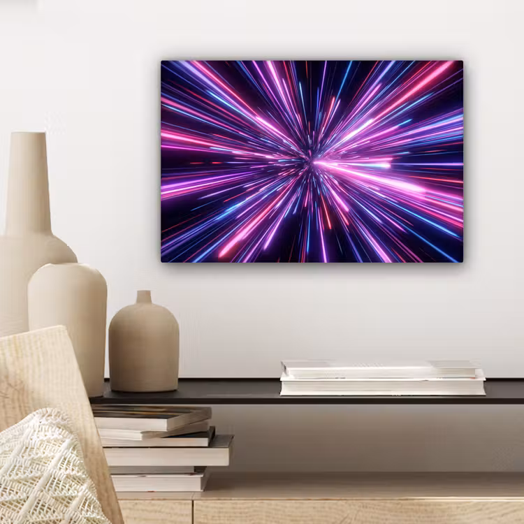 Lichtsnelheid - Ruimte - Roze - Paars canvas 2cm klein -sfeer6