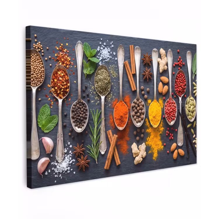 Kruiden - Lepels - Culinair - Kleurrijk - Sfeervol canvas 2cm klein -z3d