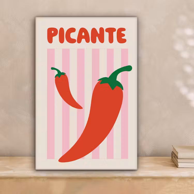 Pittig - Pepers - Rood canvas 2cm klein -sfeer1
