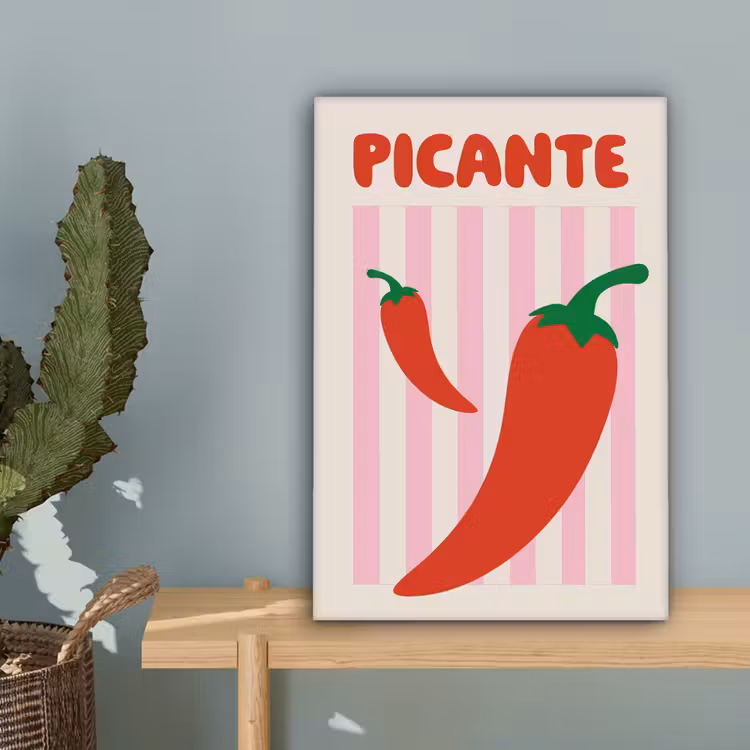 Pittig - Pepers - Rood canvas 2cm klein -sfeer4