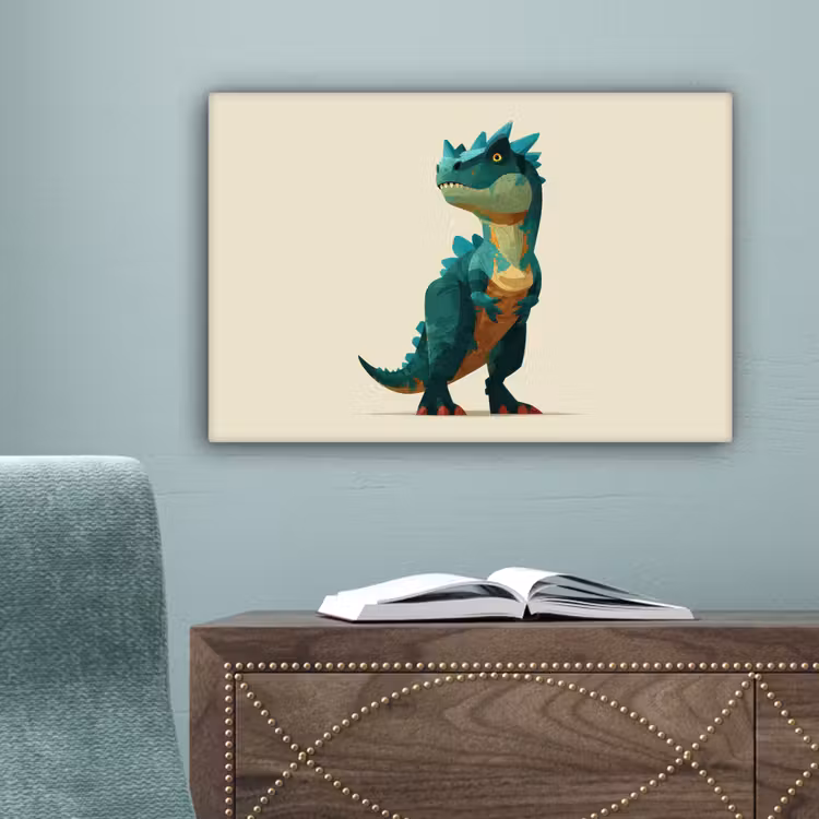 Stekels - Dino - Blauw - Gespierd canvas 2cm klein -sfeer4