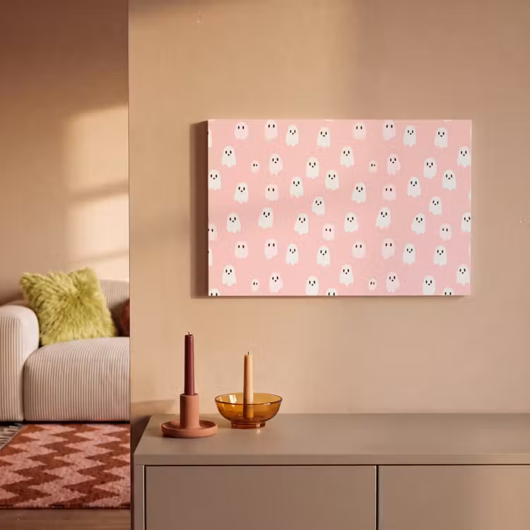 Spookjes - Patroon - Roze canvas 2cm klein 34 -sfeer1