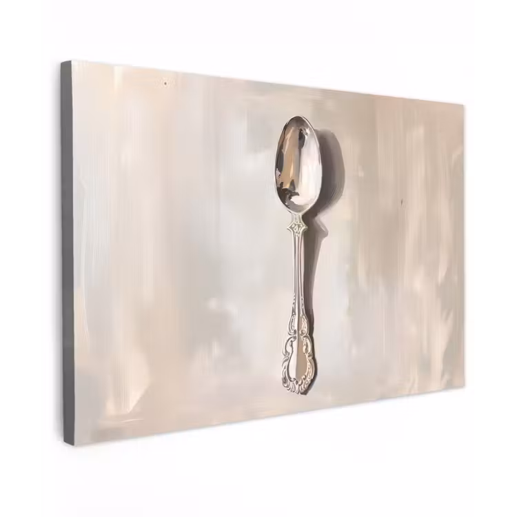 Lepel - Verf - Zilver canvas 2cm klein -z3d