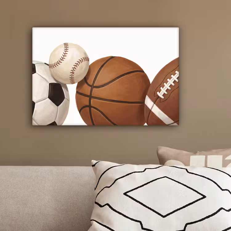 Sport - Ballen - Illustratie canvas 2cm klein -sfeer3