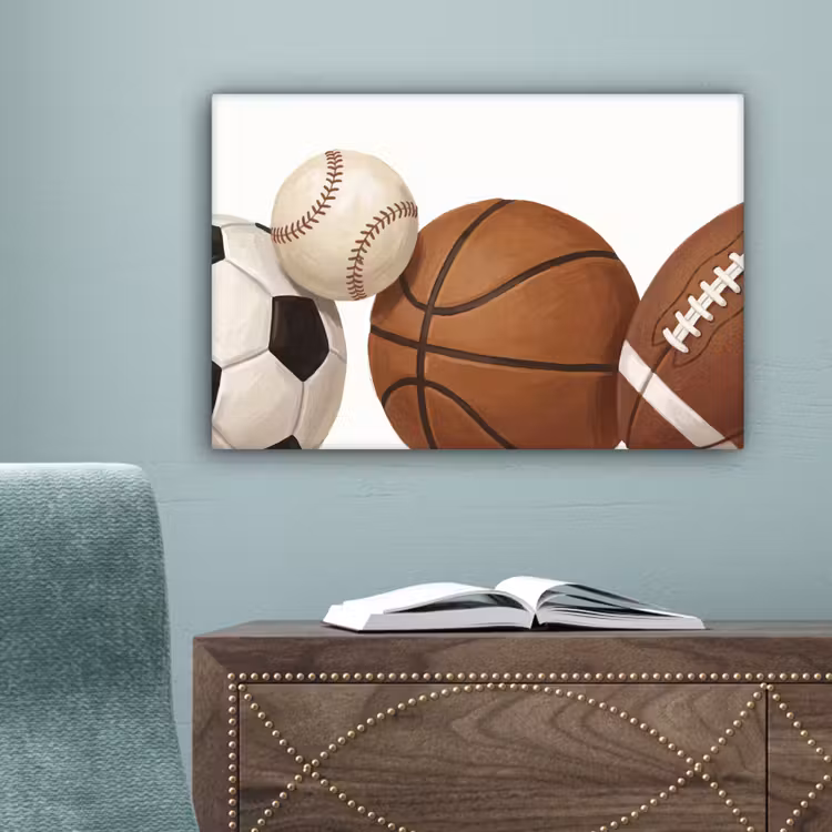 Sport - Ballen - Illustratie canvas 2cm klein -sfeer4