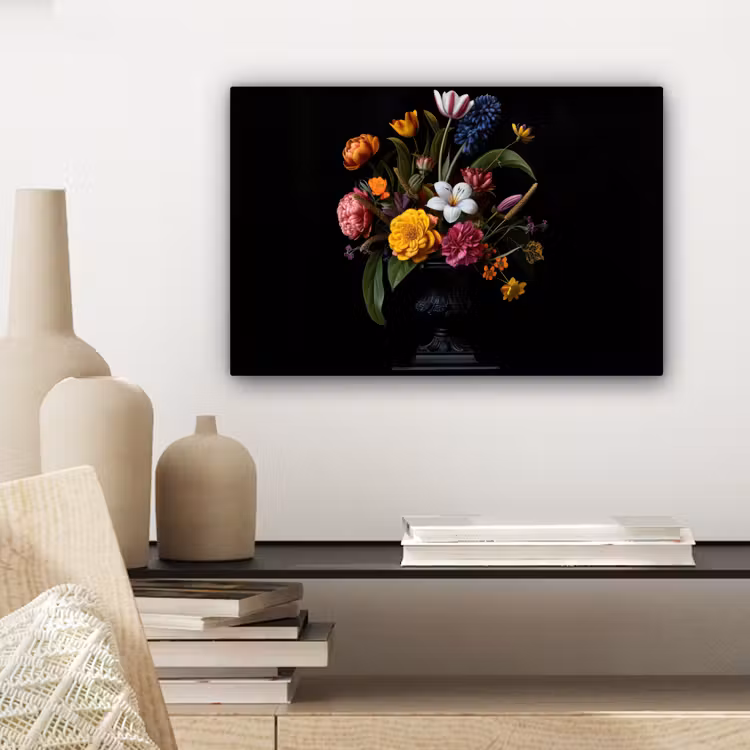 Lente - Bloemen - Klassiek - Vaas canvas 2cm klein -sfeer6