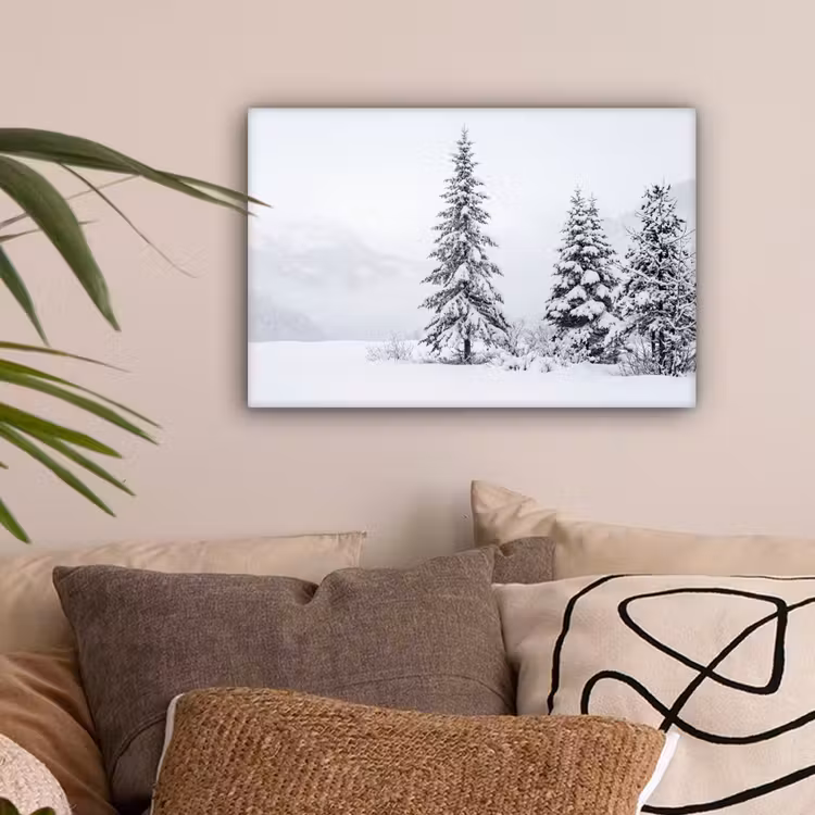 Fijnsparren - Sneeuw - Winter - Landschap - Stilte canvas 2cm klein -sfeer1