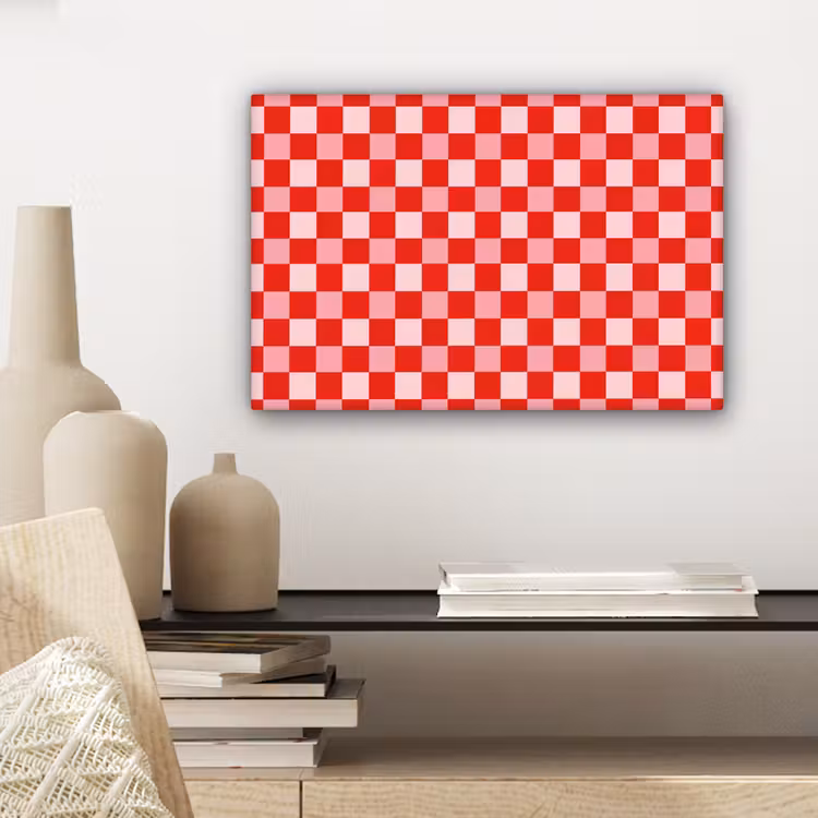 Vierkant - Klassiek - Rood canvas 2cm klein 34 -sfeer6