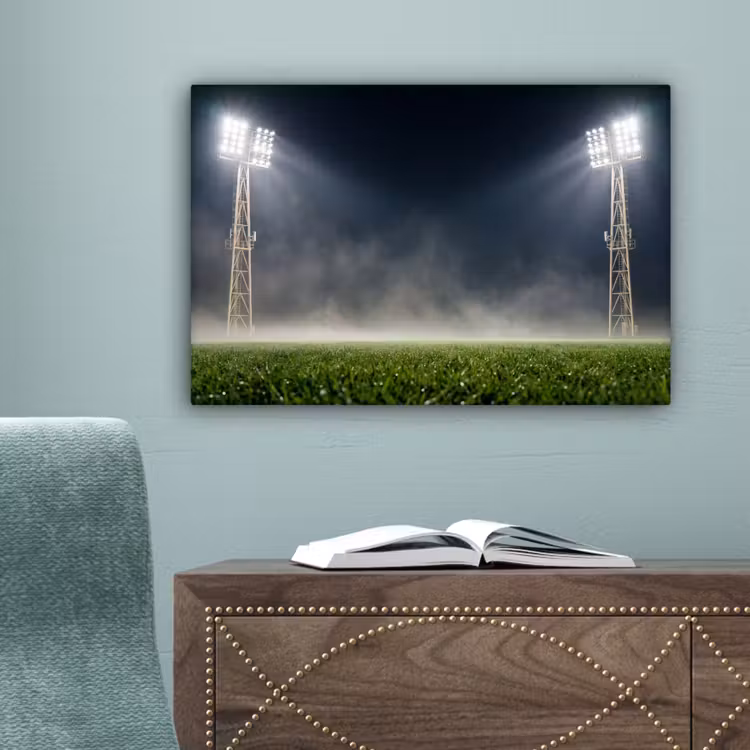 Stadion - Lichtmast - Sport - Nacht canvas 2cm klein -sfeer4