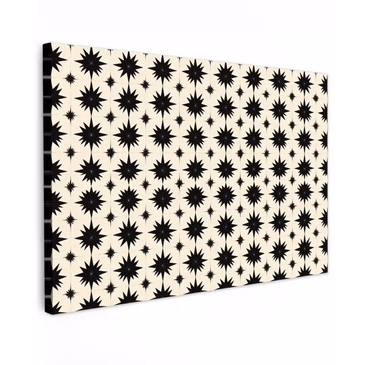 Stervormen - Geometrisch - Zwart canvas 2cm klein 34 -z3d