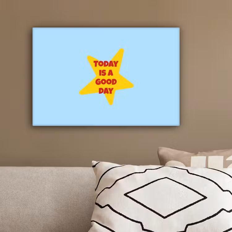 Ster - Today is a good day - Blauw canvas 2cm klein -sfeer3
