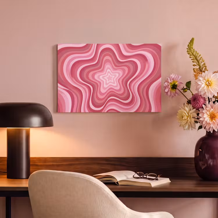 Ster - Golvend - Abstract - Roze canvas 2cm klein -sfeer4