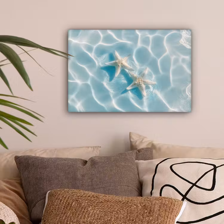 Zeesterren - Golvend water - Rustgevend canvas 2cm klein -sfeer1