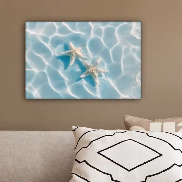 Zeesterren - Golvend water - Rustgevend canvas 2cm klein -sfeer3