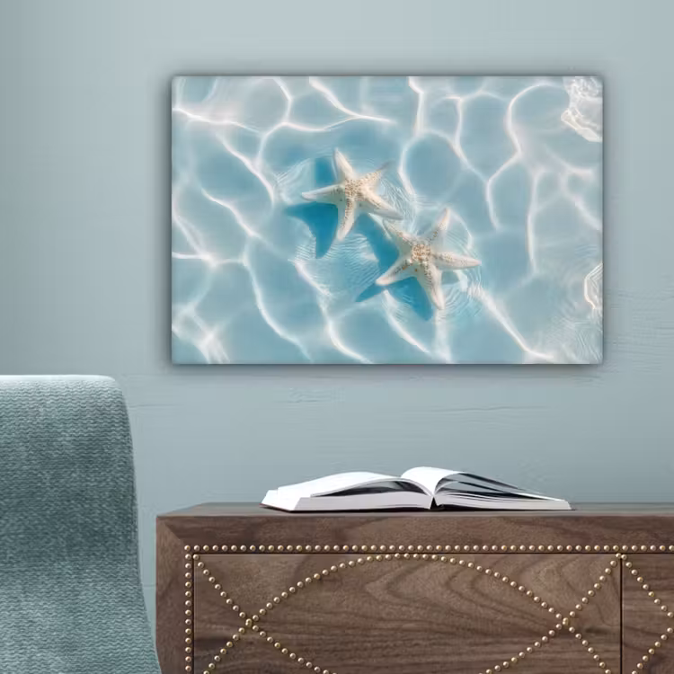 Zeesterren - Golvend water - Rustgevend canvas 2cm klein -sfeer4