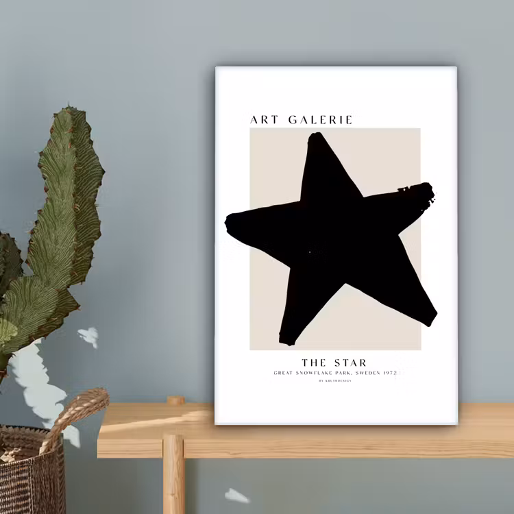 Sterren - Zwart - Kerstmis - Feestdagen canvas 2cm klein -sfeer4