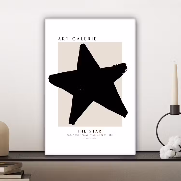 Sterren - Zwart - Kerstmis - Feestdagen canvas 2cm klein -sfeer6