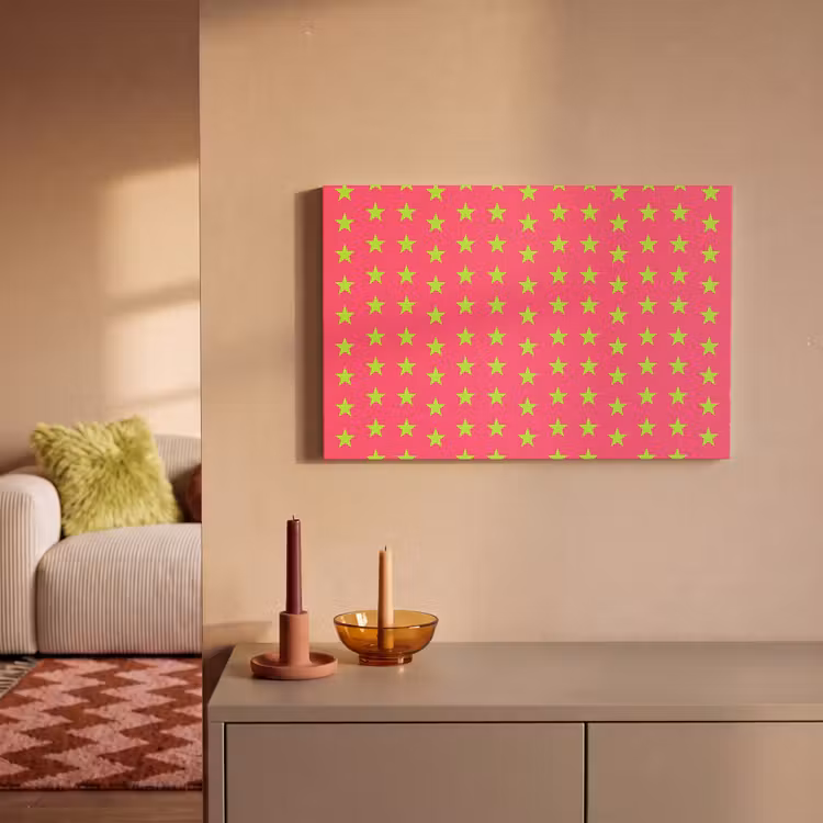 Sterren - Patroon - Roze canvas 2cm klein 34 -sfeer1