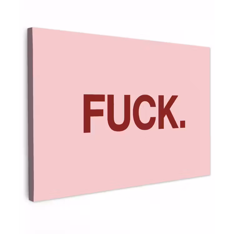 Statement - Krachtig - Roze canvas 2cm klein -z3d