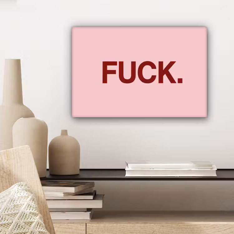Statement - Krachtig - Roze canvas 2cm klein -sfeer6