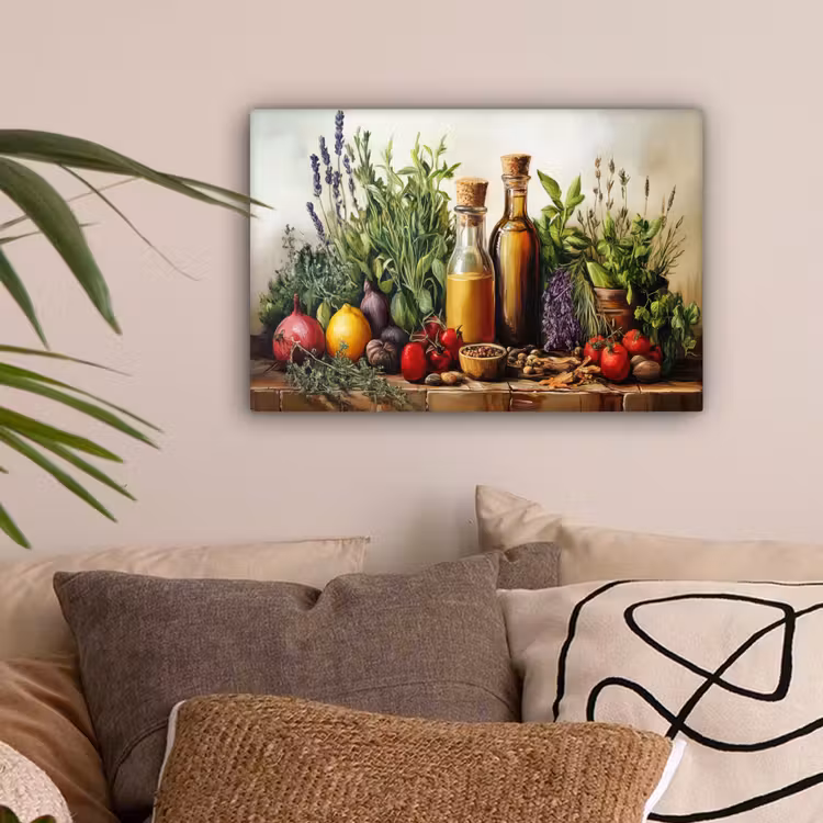 Stilleven - Kruiden - Specerijen - Fruit - Kleurrijk canvas 2cm klein -sfeer1