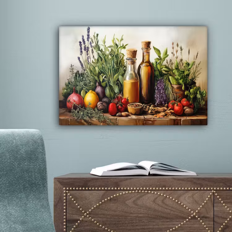 Stilleven - Kruiden - Specerijen - Fruit - Kleurrijk canvas 2cm klein -sfeer4