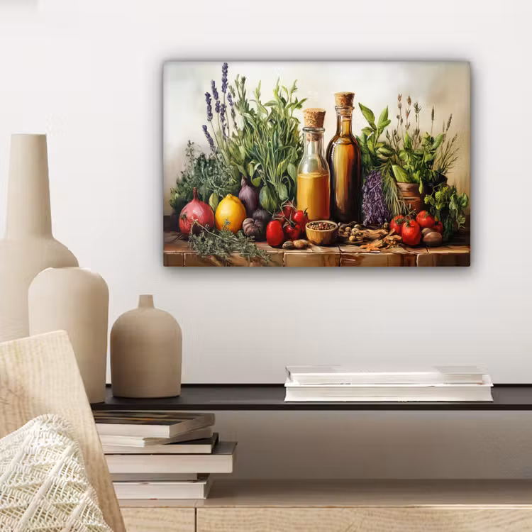 Stilleven - Kruiden - Specerijen - Fruit - Kleurrijk canvas 2cm klein -sfeer6