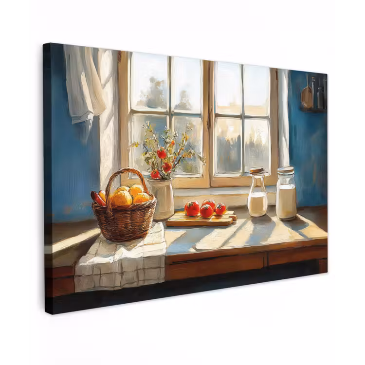 Stilleven - Keuken - Doorkijk - Vintage canvas 2cm klein -z3d