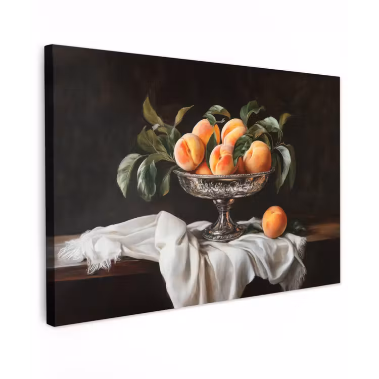 Stilleven - Perziken - Vintage canvas 2cm klein -z3d