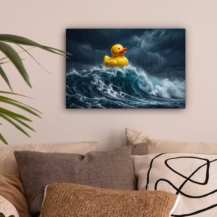Storm - Badeend - Golven canvas 2cm klein -sfeer1