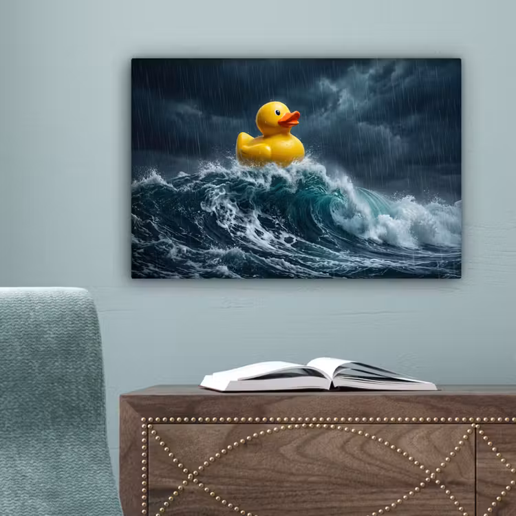 Storm - Badeend - Golven canvas 2cm klein -sfeer4