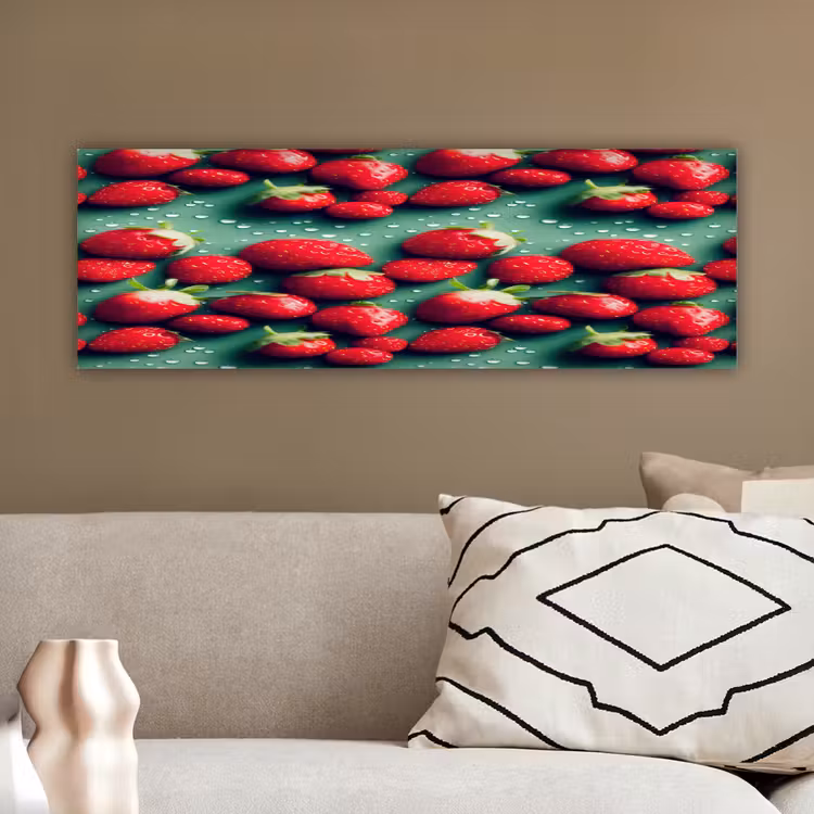 Aardbeien - Rood - Groen - Kroontjes canvas 2cm klein 828 -sfeer3