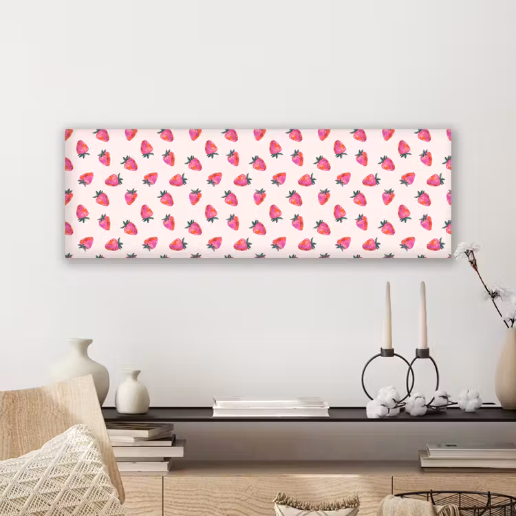 Aardbeien - Rood - Roze - Patroon canvas 2cm klein 828 -sfeer6