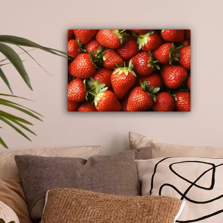 Aardbei - Fruit - Rood canvas 2cm klein -sfeer1