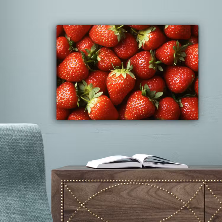 Aardbei - Fruit - Rood canvas 2cm klein -sfeer4