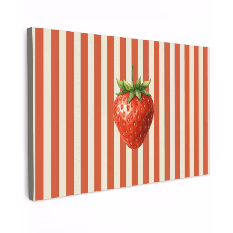 Aardbei - Strepen - Rood canvas 2cm klein -z3d