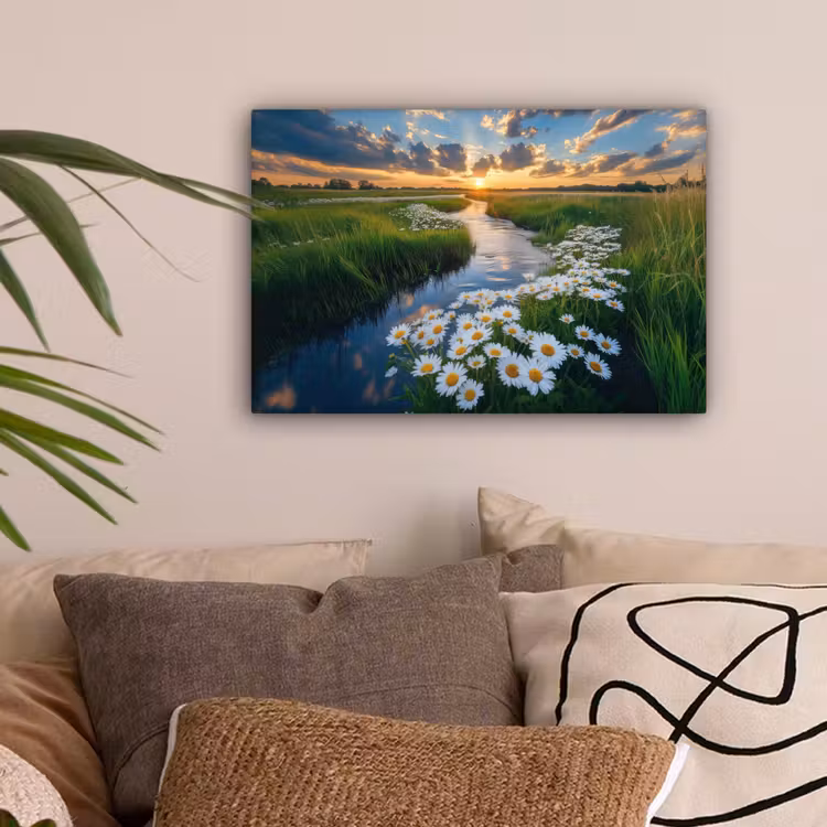 Beekje - Landschap - Margriet canvas 2cm klein -sfeer1