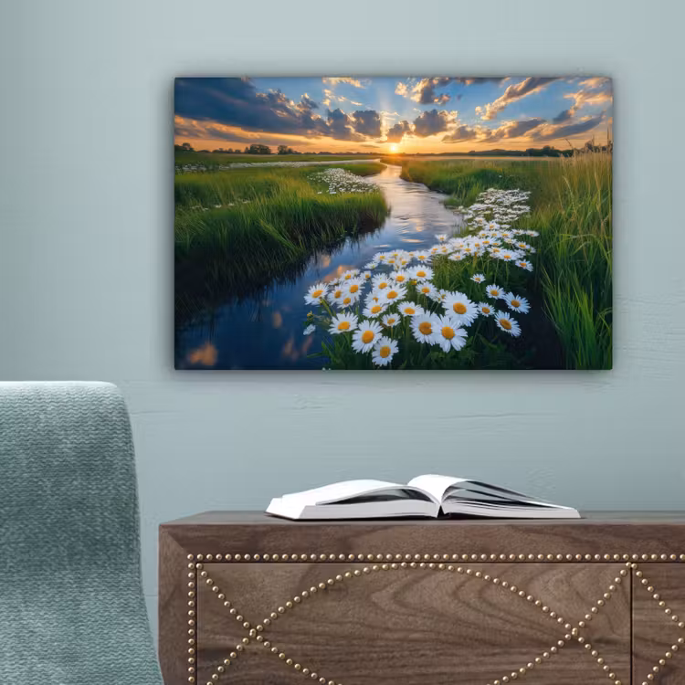 Beekje - Landschap - Margriet canvas 2cm klein -sfeer4