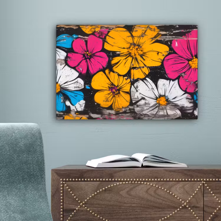 Street Art - Bloemen - Mix canvas 2cm klein -sfeer4