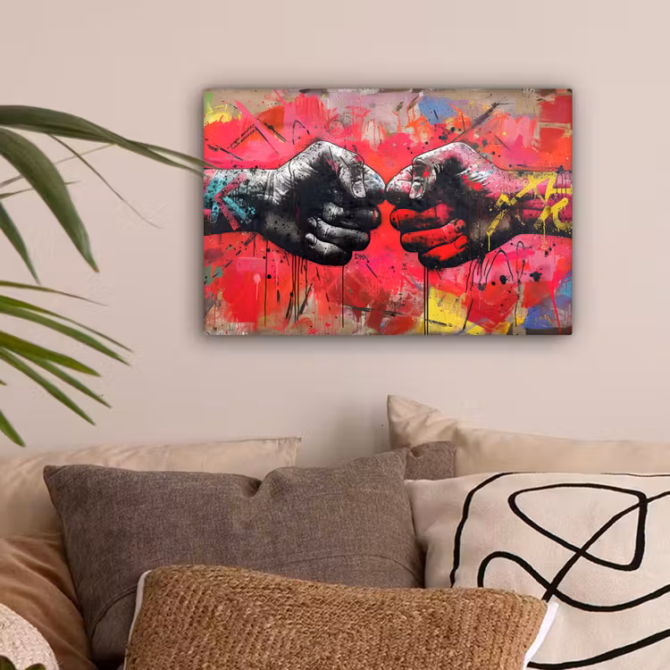 Street art - Handen - Graffiti - Kunst - Banksy canvas 2cm klein -sfeer1