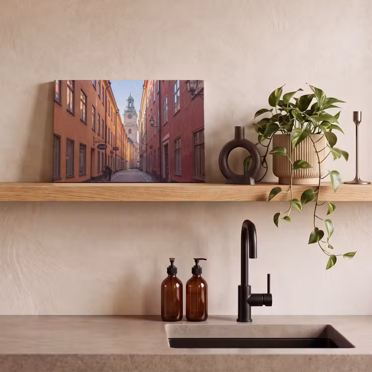 Straat - Klokkentoren - Stad - Architectuur - Historisch canvas 2cm klein -sfeer3