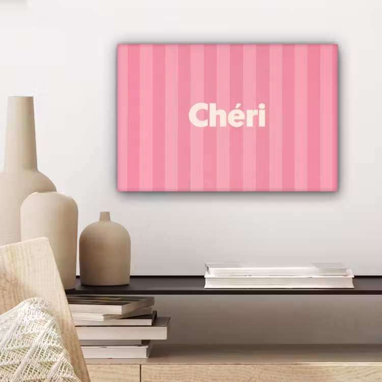 Gestreept - Roze - Chéri canvas 2cm klein -sfeer6