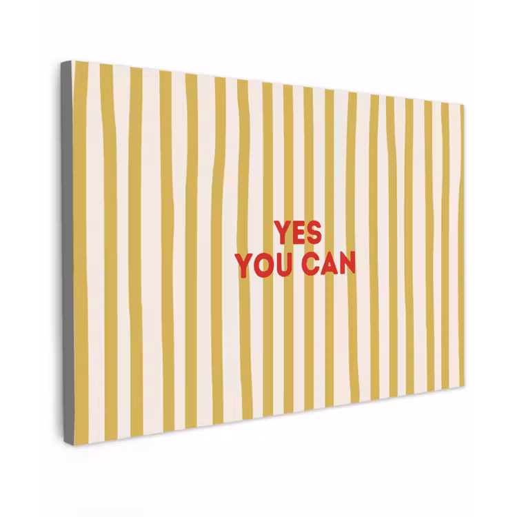 Strepen - Abstract - Yes you can - Rood canvas 2cm klein -z3d
