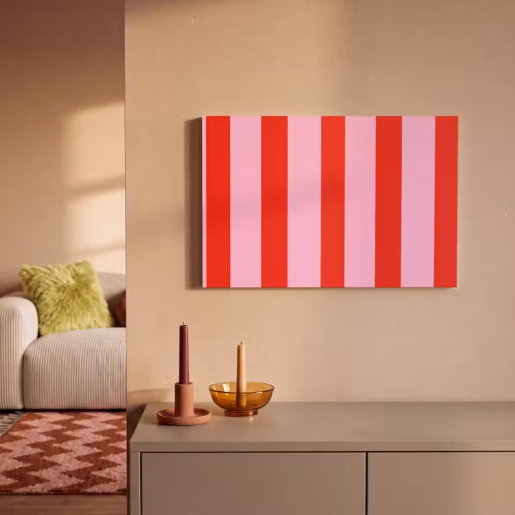 Strepen - Klassiek - Roze canvas 2cm klein 34 -sfeer1
