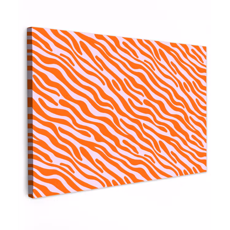 Strepen - Dynamisch - Oranje canvas 2cm klein 34 -z3d