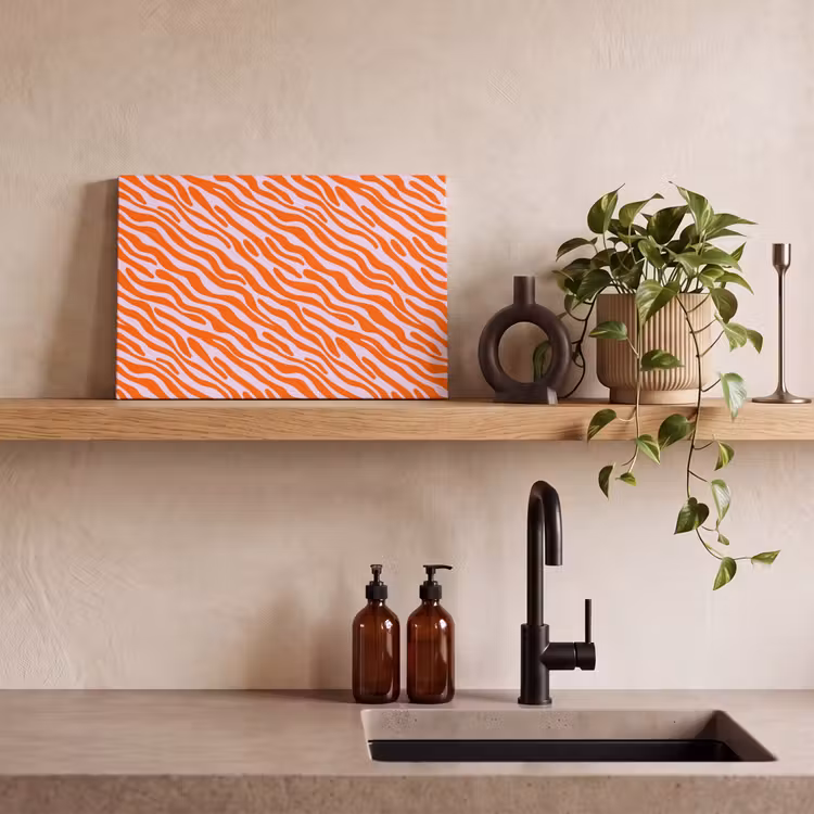 Strepen - Dynamisch - Oranje canvas 2cm klein 34 -sfeer3
