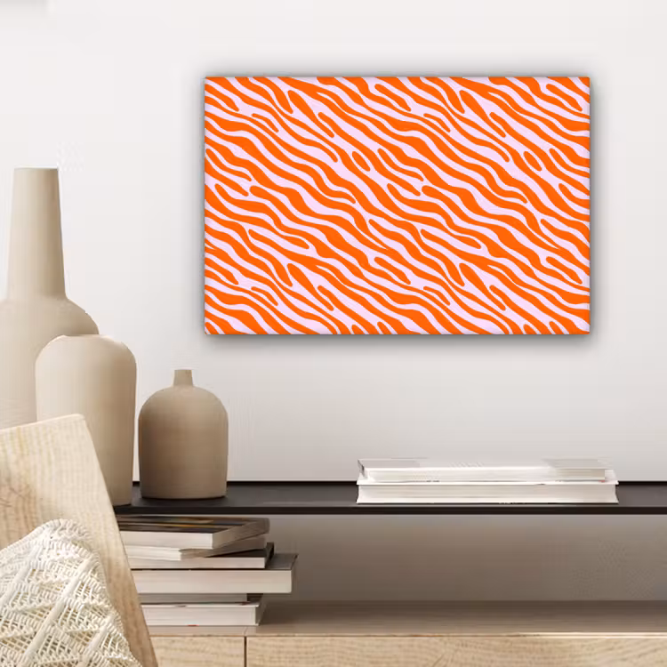 Strepen - Dynamisch - Oranje canvas 2cm klein 34 -sfeer6