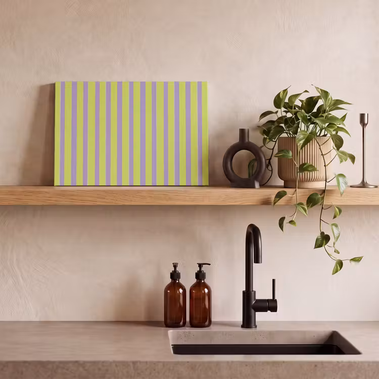Strepen - Patroon - Groen canvas 2cm klein 34 -sfeer3